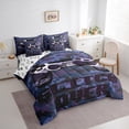 thumbnail image 3 of Castle Fairy Game Controller Twin Bedding Sets 7-Piece for Teens Female Men,Video Game Gamepads Bedding Comforter Set Microfiber,Abstract Camouflage Camo Breathable Sheet Sets,Lightweight Room Decor, 3 of 8