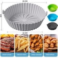 thumbnail image 2 of Panier en Silicone pour Friteuse à Air Chaud, Pot en Silicone pour Friteuse à Air, Plateau de Cuisson Réutilisable en Silicone, pour Friteuse à Air, Four, Micro-Ondes (Gris), 2 of 5