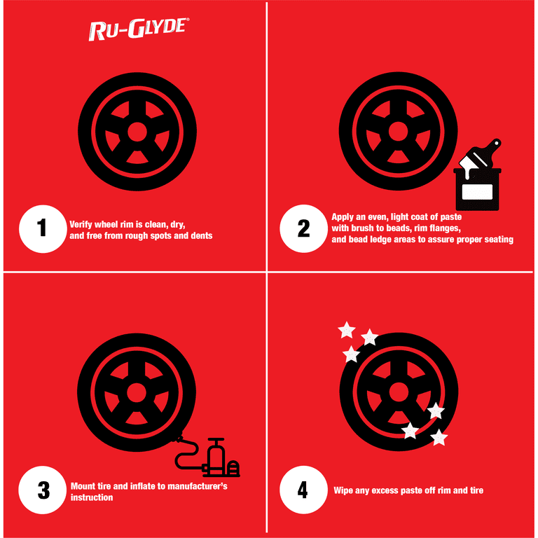 AGS Company Ru-Glyde Lubricating Tire Mounting Paste Low Profile 8 lb Pail 