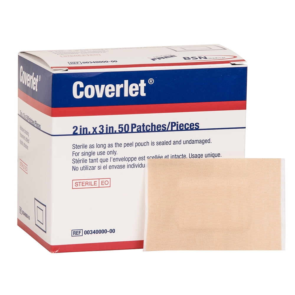 Coverlet Large Patch Bandages - 2' x 3' - Box of 50