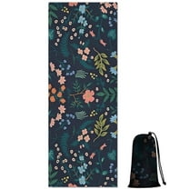 Pioneer Flower Floral Print Pattern Hot Yoga Mat Towel Non Slip for Hot Yoga - Quick-Drying Yoga Mat Cover with 4 Corner Pockets with Travel Bag - Hot Yoga Towel Non Slip 74"x26"
