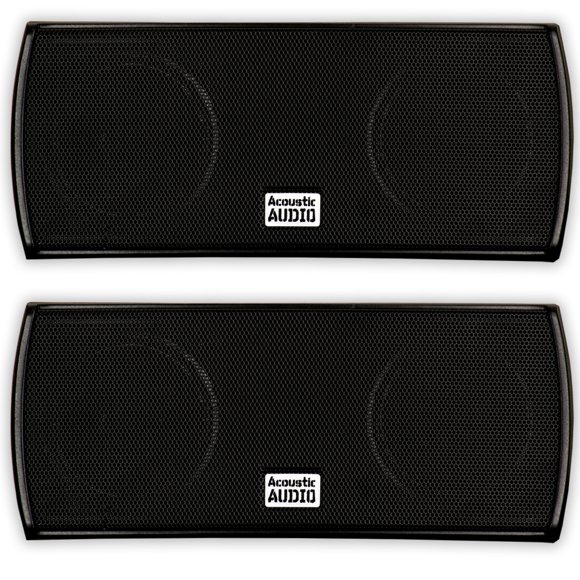 Acoustic Audio AA32CB Mountable Speakers Passive Indoor Black Bookshelf 2 Pack