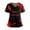 Deep Red #067, variant on Nursing Scrubs for Women Pumpkin Bat Print Short Sleeve Scary Medical Scrub Shirts Skeleton Graphic V-Neck Spooky Holiday Scrubs Top with Pockets S