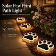 thumbnail image 2 of Solar Powered Paw Print Path Light, Waterproof Outdoor Paw Shaped Decorative LED Lamp, Warm White Colorful Garden Light, Lawn Ornament for Garden Patio Yard, 2 of 6