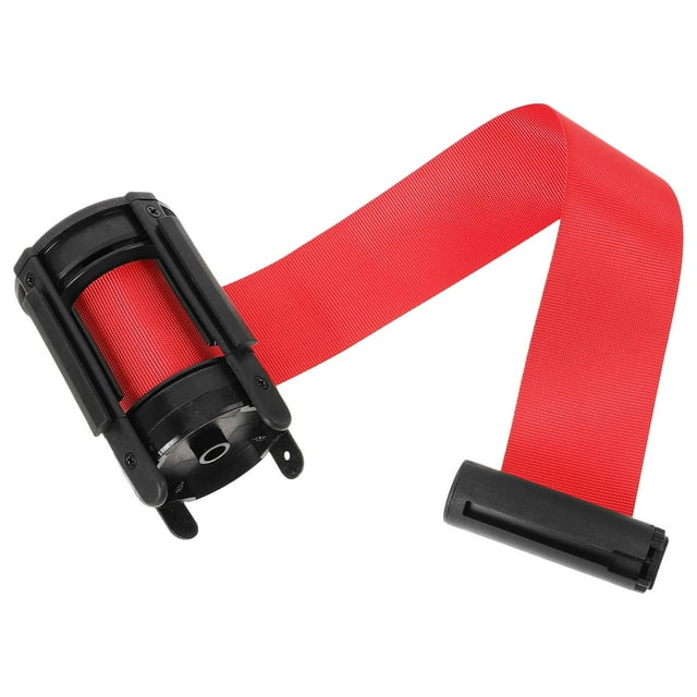 BRIGHTFUFU Safety Barrier Caution Belt Retractable Cloth Black 1Pcs for Construction Sites