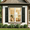 thumbnail image 3 of GVN Louver Shutters with Premium Board and Batten, Window Panel Shutters with Squared Design and Easy Mount for Farmhouse, Home Office, Living Room, Bedroom, Black(14"*55"), 3 of 7