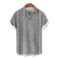 thumbnail image 4 of Nmnitkp Men's Short Sleeve Button Down Shirt, Ethnic Geometric Print Casual Collared Top, Lightweight Summer Relaxed Fit Vacation Shirt for Men Gray,S, 4 of 6