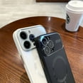 thumbnail image 4 of Magnetic Case For Apple iPhone 15 Pro,Support Wireless Charging,Decase Matte Frosted Skin-Feel Cover,Slim Lightweight Anti-Scratch Shell With Big Window Glass Camera Protector - darkgreen, 4 of 7