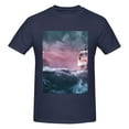 thumbnail image 4 of Bingfone Boat Lighthouse Storm Waves Men'S Loose Fit Short-Sleeve Pocket T-Shirt, 4 of 7