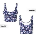 thumbnail image 5 of Picia Skull flower white blue Sports Bra for Women,Padded Strappy Sports Bras Medium Support Yoga Bra with Removable Cups,Running Yoga Bra-Small, 5 of 9