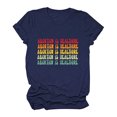 thumbnail image 2 of Pompotops T-Shirt Décontracté à Manches Courtes pour Femmes avec Imprimé Lettre, 2 of 6