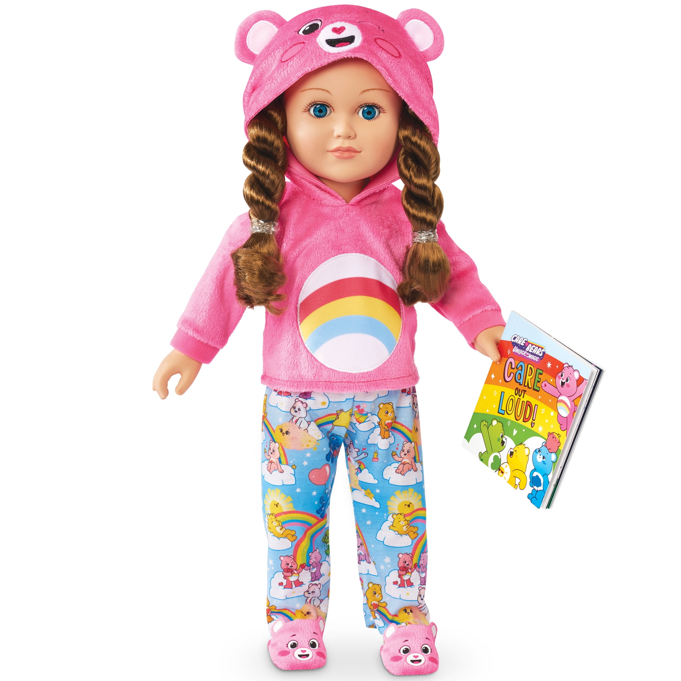 My Life As Care Bear Slumber Party Posable 18 Inch Doll, Brunette Hair, Blue Eyes