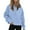 Blue, variant on Arlun Half Zipper Hoodies for Women Cute Trendy Relaxed Fit Long Sleeve Solid Color Pullover Sweatshirts Casual Loose Comfortable Crop Tops with Pocket Thumb Hole Blue XL