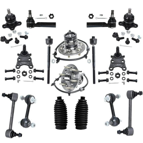 Detroit Axle - 2WD Front Wheel Hub Bearing Ball Joint Sway Bar Tie Rods Replacement for 2004 2005 Chevy Colorado GMC Canyon