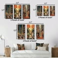 thumbnail image 4 of Designart "Retro City Life in Art Deco Style I" Fashion Woman Framed Wall Art Set Of 3 - Blue Glam Frame Gallery Wall Set For Home Decor, 4 of 6