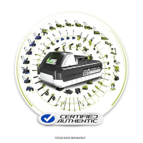Restored Snow Joe 24VBAT-LTW IONMAX 24-Volt 1.3-Ah Lithium-ION Battery Universal for all JOE Brands IONMAX Devices Battery Management System 3-Stage LED Display (Refurbished)