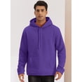 thumbnail image 2 of Sudadera con capucha con forro de felpa para hombre Sudaderas con capucha de manga larga sólida con bolsillo Púrpura S, 2 of 5