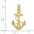 thumbnail image 2 of 10k Gold Solid Polished Nautical Ship Mariner Anchor Pendant Necklace 27x15mm Wide Pendant for Women, 2 of 2