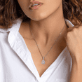 thumbnail image 4 of Femme Jam 925 Sterling Silver Teardrop Cut Cubic Zirconia Pear Shape Necklace for Women, 4 of 9