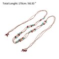 thumbnail image 3 of Unique Bargains 1Pc Adjustable Waist Belt Bohemian Tie Belt Bohemian Colored Beads Pattern Brown, 3 of 5