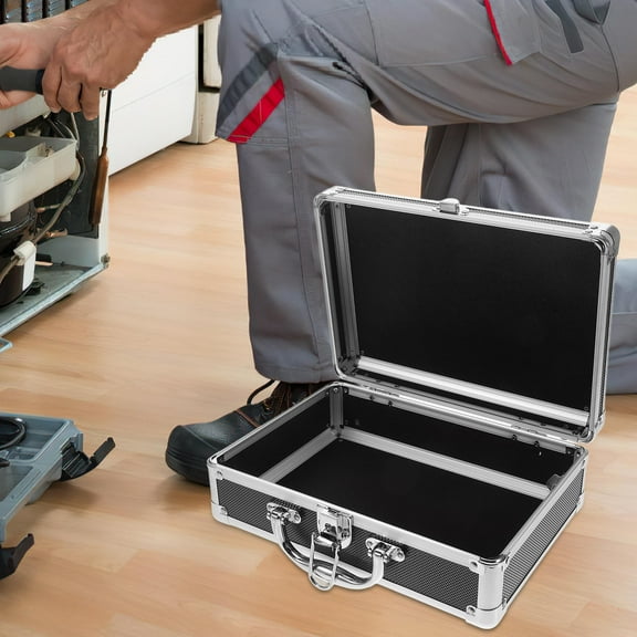 Clispeed Portable Aluminum Toolbox Organizer Lock, Tool Case for Home and Workshop Storage