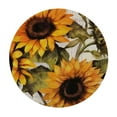 thumbnail image 2 of WYYP Round Tablecloth Vintage Sunflower Fitted Elastic Waterproof Wipeable Table Cloth Cover Decor Table Pad Cover for lndoor Outdoor-Medium White, 2 of 7
