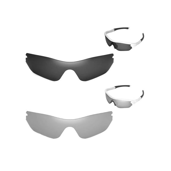 Walleva Polarized Titanium   Black Replacement Lenses For Oakley Radar Edge Sunglasses