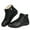 Black, variant on Ecetana Women Winter Snow Boots Side Zipper Leather Ankle Booties Comfortable Non-Slip Shoes