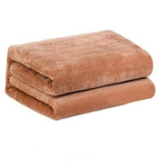 Gaiseeis Cozy Soft Flannel Electric Heated Winter Blanket Electric Blanket Electric Heated Soft Temperature Control Brown L