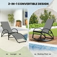 thumbnail image 4 of Gymax 2PCS 2-in-1 Outdoor Rocking Chair with 4-Position Adjustable Backrest Curved Armrests Gray, 4 of 10