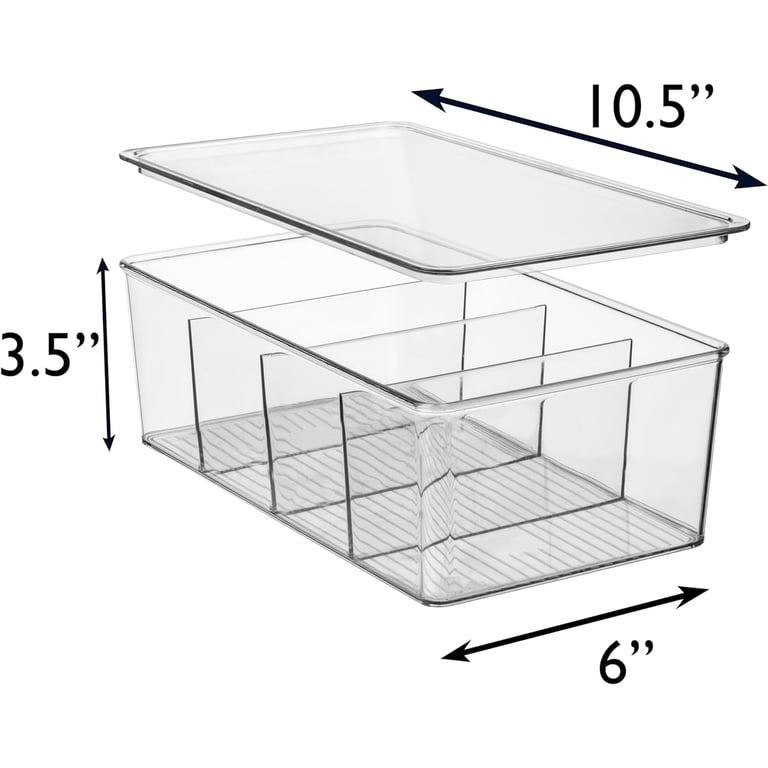 BAODELI 4-Pack Pantry Storage Bins with Removable Dividers photo 5