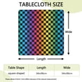 thumbnail image 2 of Rainbow Checkered Pattern Square Fitted Tablecloth with Elastic Edge,Square Table Cover,Washable Elastic Table Cover for Home Kitchen Party Decor 34"x34", 2 of 6