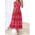 thumbnail image 3 of PRETTYGARDEN Womens Floral Maxi Dress Sleeveless Vneck Belt Ruffle Long Dresses Boho Summer Beach Vacation Clothes, 3 of 9