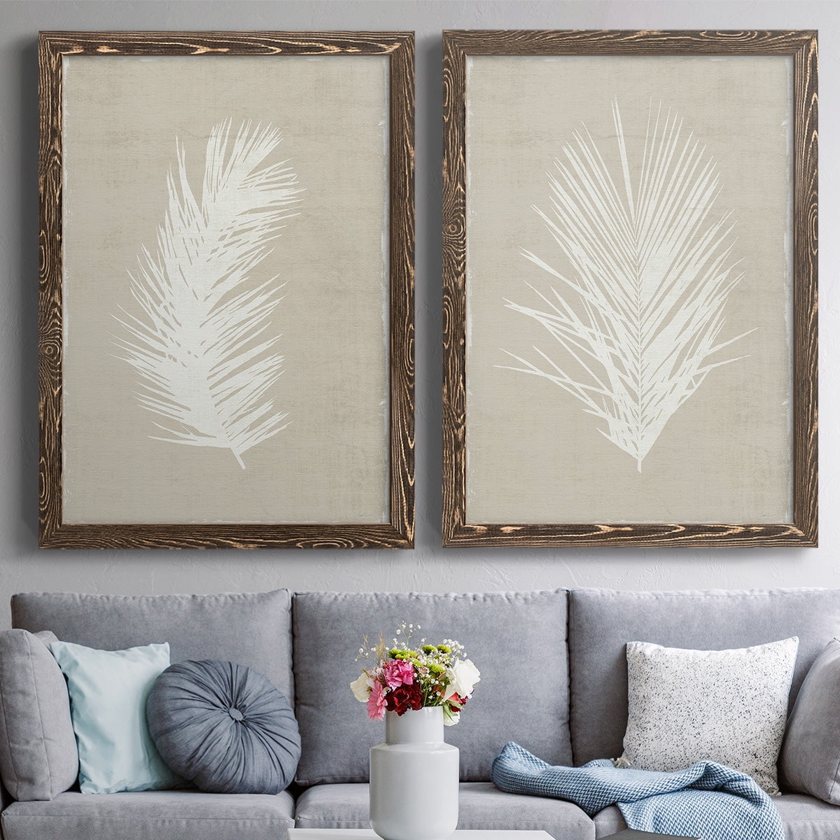 Palm Oasis I - Premium Framed Canvas 2 Piece Set - Ready to Hang