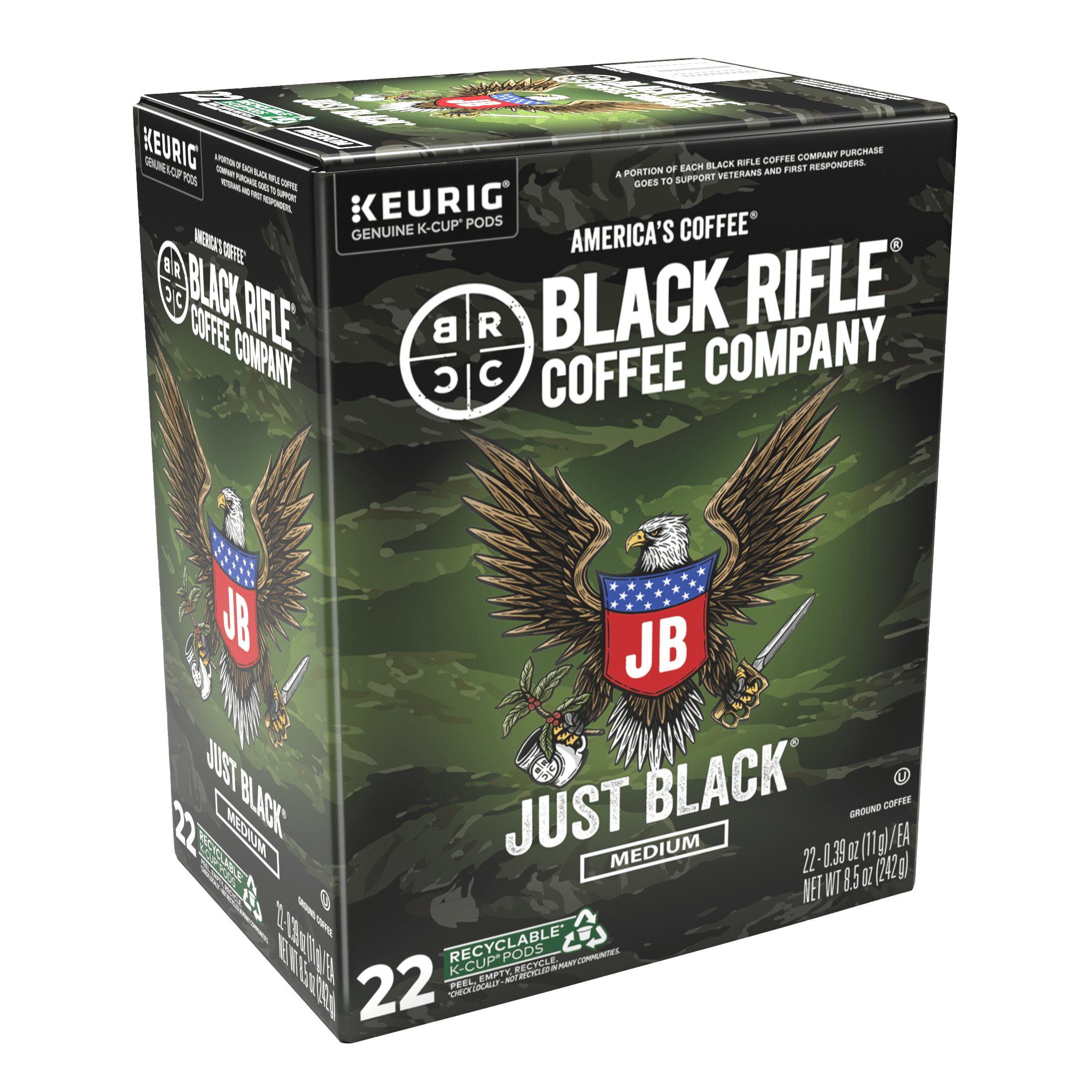 Free Shipping! Black Rifle Coffee Company Just Black Medium Roast