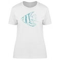 thumbnail image 1 of Cool Blue Aquarium Fish Doodle T-Shirt Women -Image by Shutterstock, Female x-Large, 1 of 2