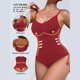 thumbnail image 4 of Karight Women's Spaghetti Strap Shapewear Bodysuit Tummy Control Body Shaper Seamless Waist Trainer Body Suit, 4 of 5