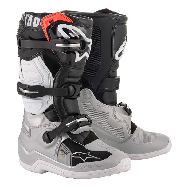 Alpinestars Tech 7S Youth MX Offroad Boots Black/Silver/White/Gold