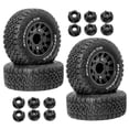 thumbnail image 1 of MERIGLARE 4 Pcs Accessoires de Bricolage Modèle de Rechange Pièce de Rechange Roues RC Pneus pour 1/10 Noir, 1 of 9
