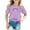 Purple, variant on WOYY Last Day of School T-Shirt for Girls Letter Print Summer Casual Short Sleeve Tshirt
