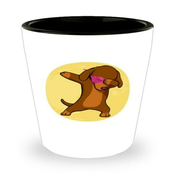 Dog Shot Glass, Dachshunds Dabbing Glasses, Cute Puppy Gift, Mini Glassware, 1.5oz Cup