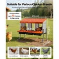 thumbnail image 5 of Chicken Nesting Boxes,3 Compartments,with Support Legs,Easy Egg Collection,Galvanized Steel&High-Strength Plastic,Roll Away Nesting Boxes for Chickens&Hens Laying Eggs,Orange, 5 of 11