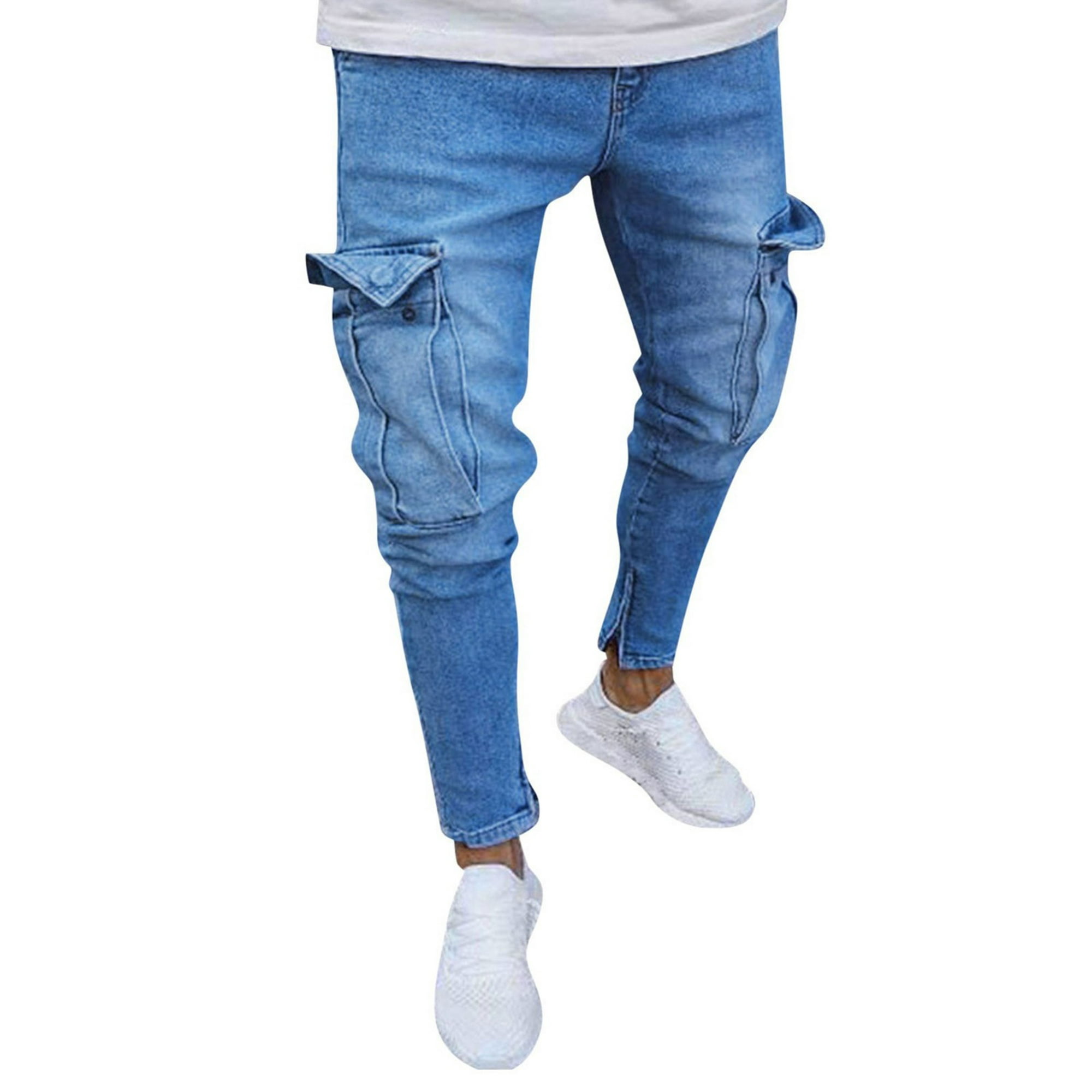 Ketyyh-chn99 Mens Baggy Jeans 2024 Regular Loose Fit Pants Shorts