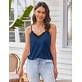 thumbnail image 3 of Ekouaer Pajama Sets for Women Lingerie Sleepwear 2 Piece Cami Split Short Set V Neck Lace Summer Pjs, 3 of 6