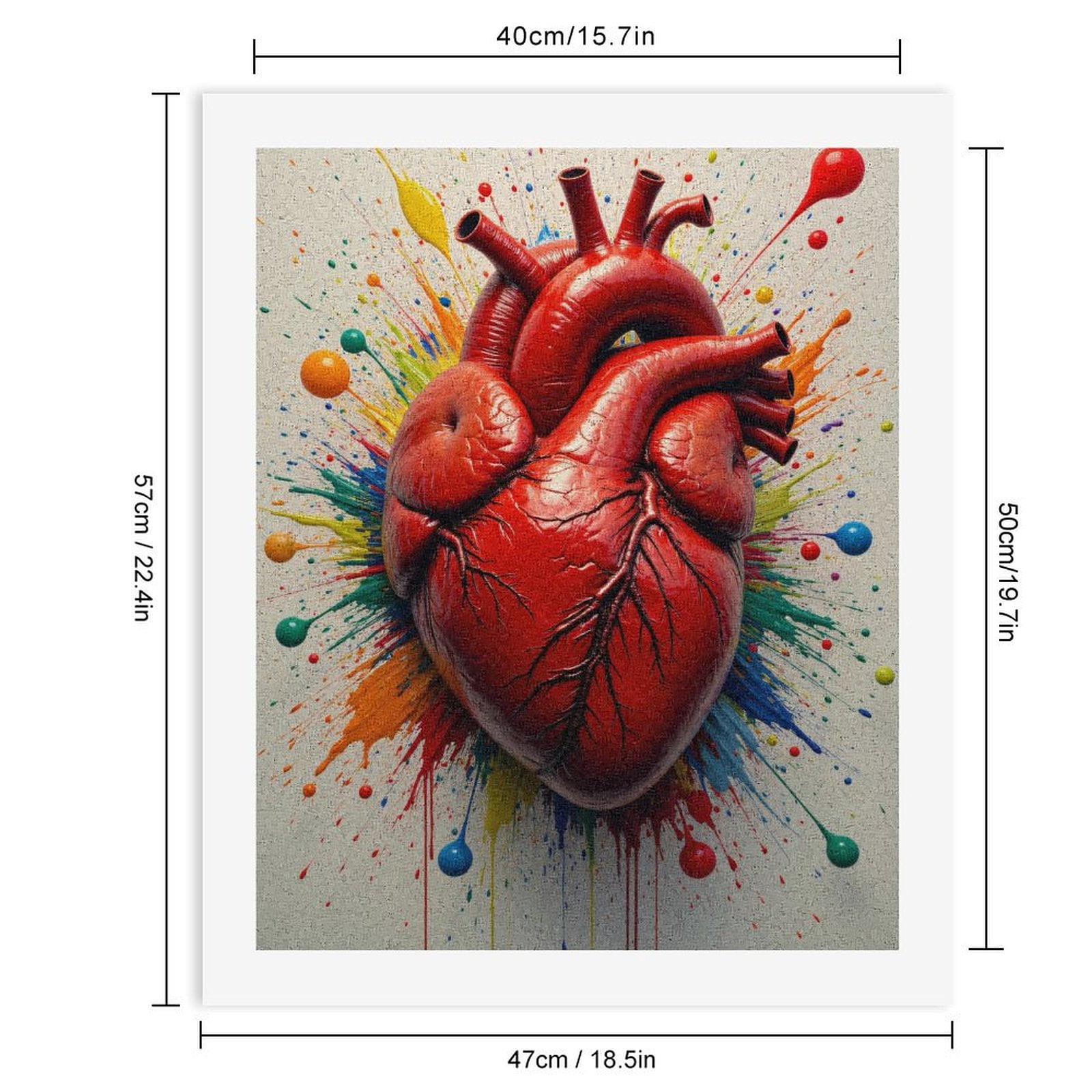 Paint By Numbers Kit for Adults Beginner - DIY Vibrant Heartburst Artwork Canvas Painting Kits for Adults, Frameless Paint By Number for Adults for Home Wall Decor 16x20 Inch