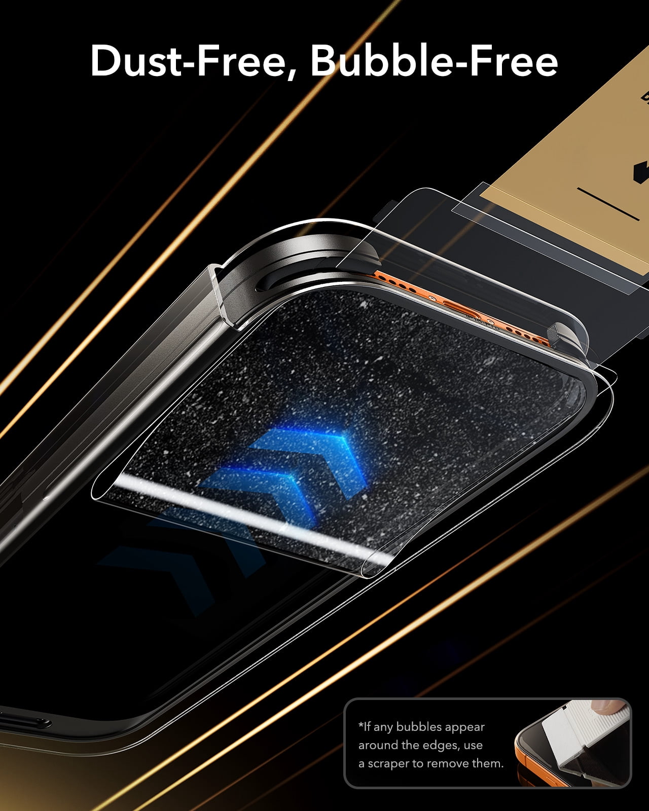 ESR Accessory Glass by Corning™ 3 Pack 9H+ Screen Protector Compatible with iPhone 17 Pro Max, with AR Anti-Reflective Technology, Military Grade Shatterproof & Durable with UltraFit Tray