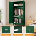 thumbnail image 5 of Metal Armoire Wardrobe Closet with Hanging Rod, Clothing Storage Cabinet with Adjustable Shelves for Laundry Room, Bedroom, Home Office, Bathroom, 5 of 9