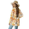 thumbnail image 3 of SCRAWLGOD Pumpkins Cardigan Jacket for Women Lightweight Graphic Sweatshirts Size S Long Sleeve Ladies Cardigan Stretchy Womens Sweater Jacket for Thanksgiving Fall, 3 of 7