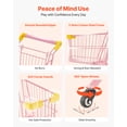 thumbnail image 5 of VEVOR Shopping Cart for Kids, Sturdy Steel Frame, Grocery Store Pretend Play Toy with Wheels, Dense Mesh Basket, Toy Shopping Cart Trolley, Foldable Design, Flip-Open Back,for Kids & Toddlers Ages 3+, 5 of 9