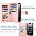 thumbnail image 2 of Wallet Case for iPhone 16e (2025) Wallet Case 6.1" 5G, [9 Card Slots] Luxury PU Leather Credit Holder Carrying Folio Flip [Detachable] Kickstand Magnetic Phone Cover & Lanyard [Marble], 2 of 5